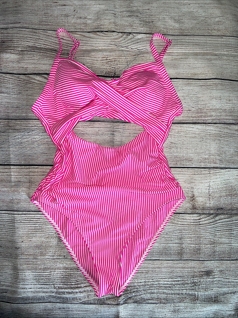 Pink & White Stripe SHEIN Swimsuit